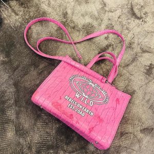 Wilo Pink Leather Signature Bag
